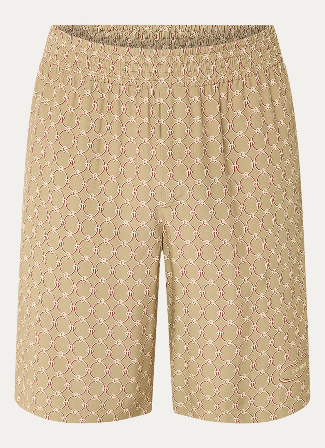 Sandro Straight fit korte broek met steekzakken - voorkant 3 khaki