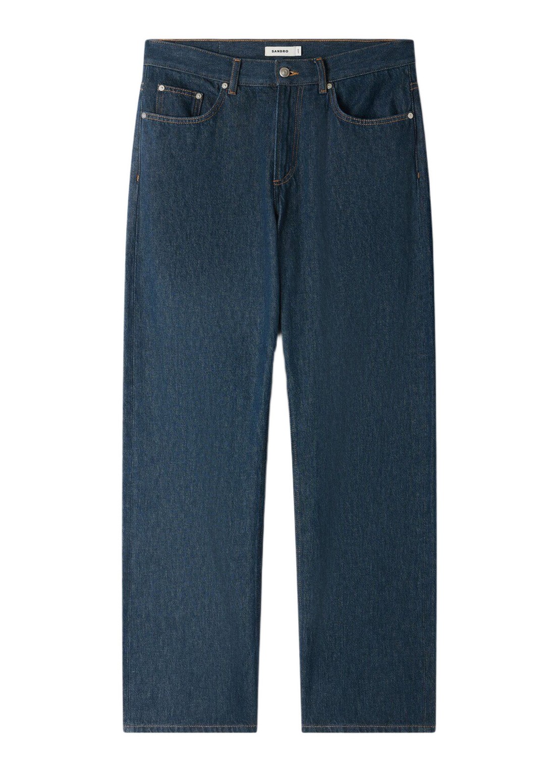 Sandro Straight fit leg jeans met steekzakken - voorkant donkerblauw