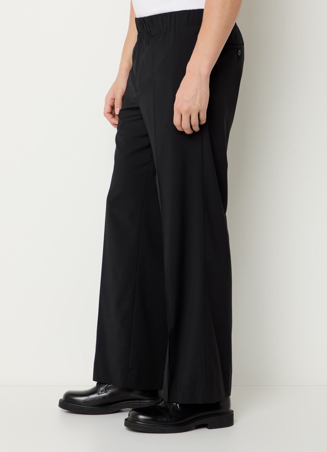 Sandro Straight fit pantalon in wolblend met steekzakken - detail 2 zwart