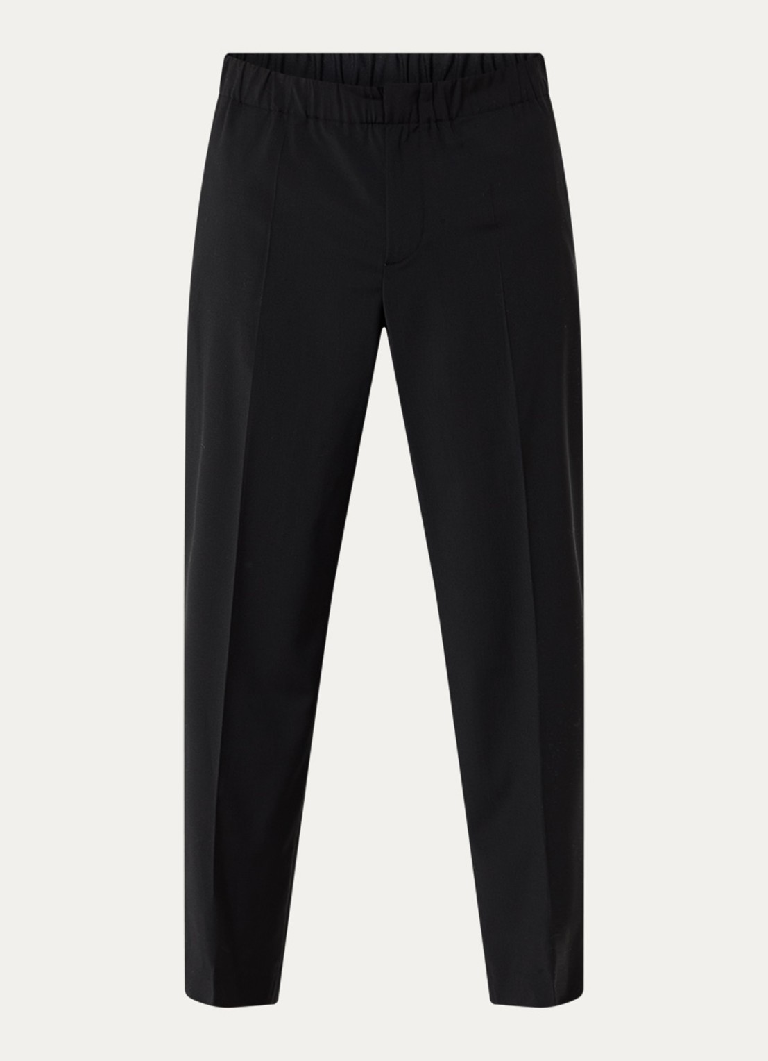 Sandro Straight fit pantalon in wolblend met steekzakken - voorkant 3 zwart