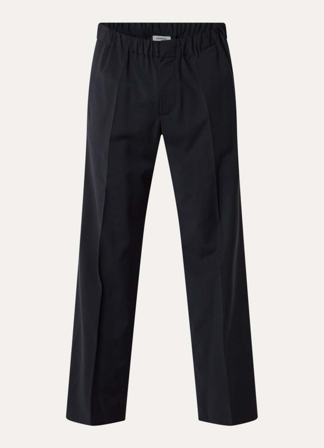 Sandro Straight fit pantalon in wolblend met steekzakken - voorkant 4 donkerblauw
