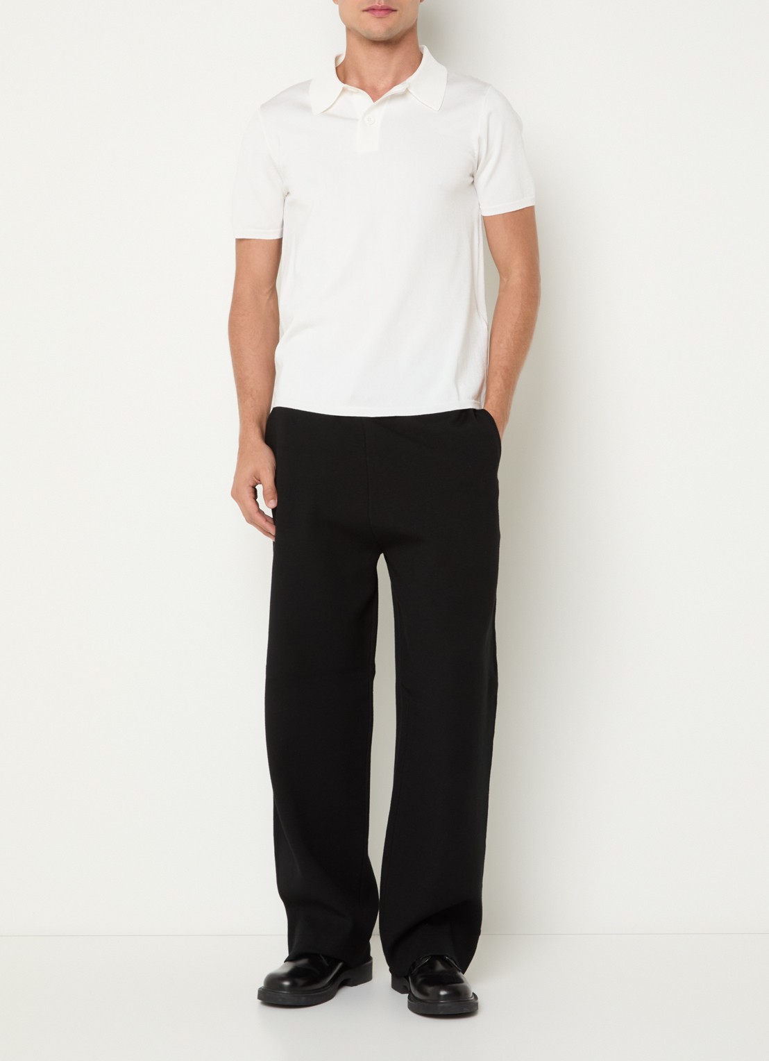 Sandro Straight fit pantalon met steekzakken - voorkant 4 zwart