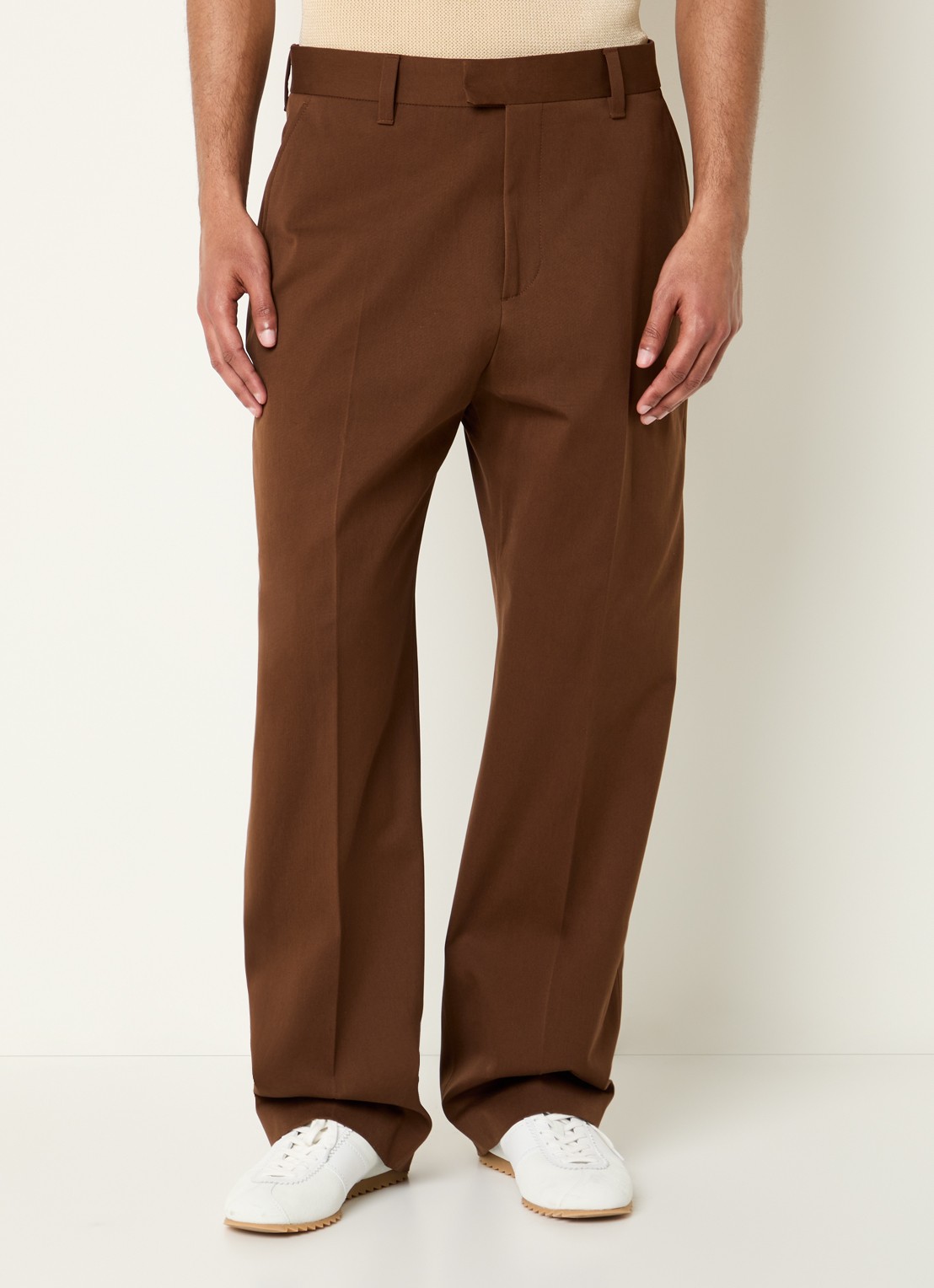 Sandro Straight fit pantalon met steekzakken - detail bruin