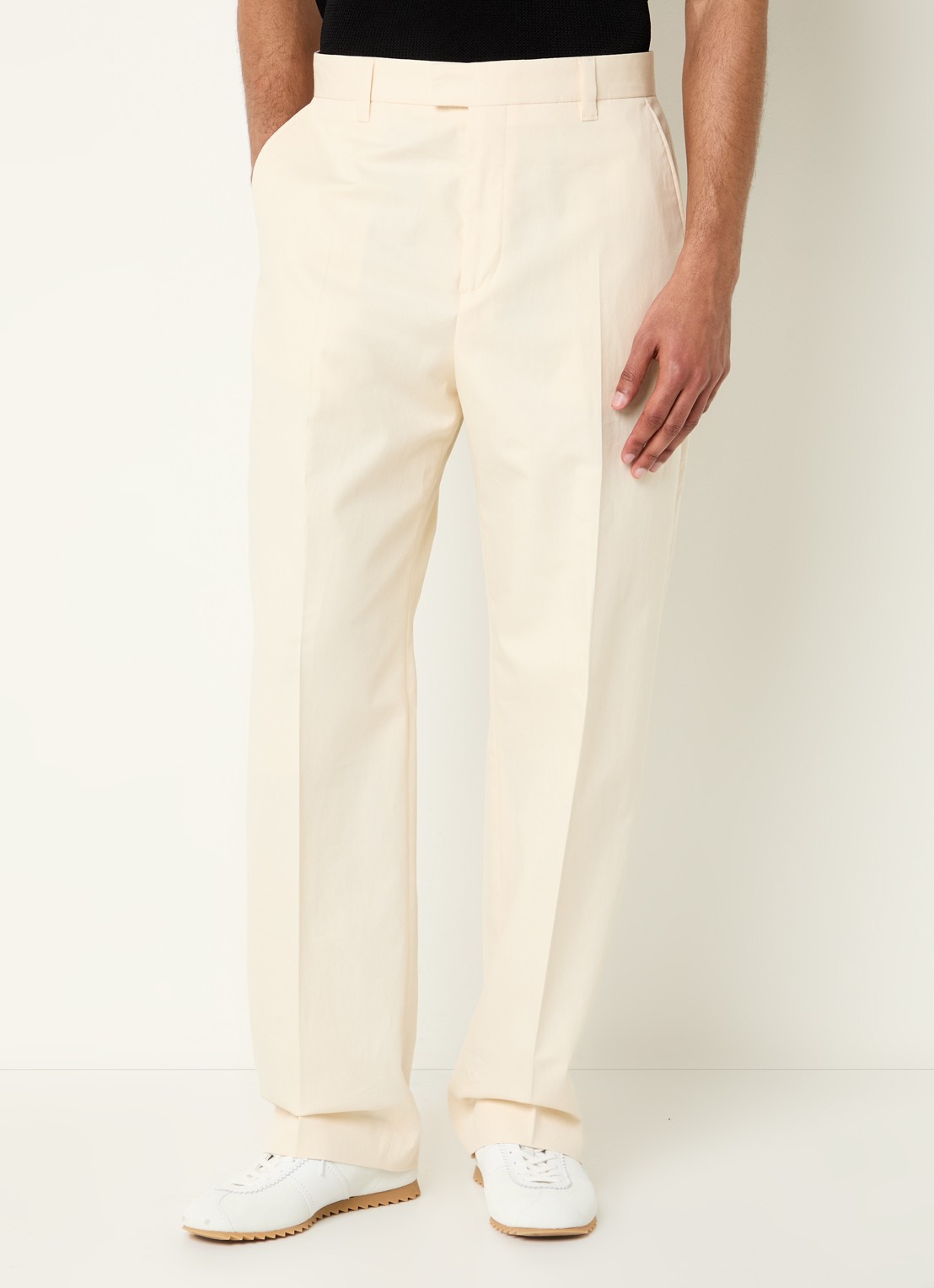 Sandro Straight fit pantalon met steekzakken - detail 4 ivoor