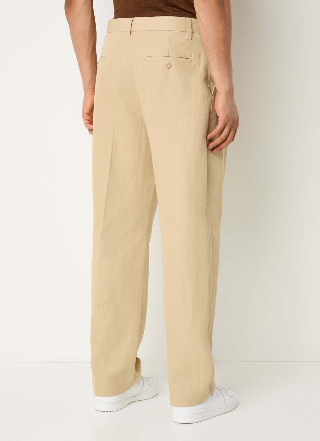 Sandro Straight fit pantalon met steekzakken - achterkant creme