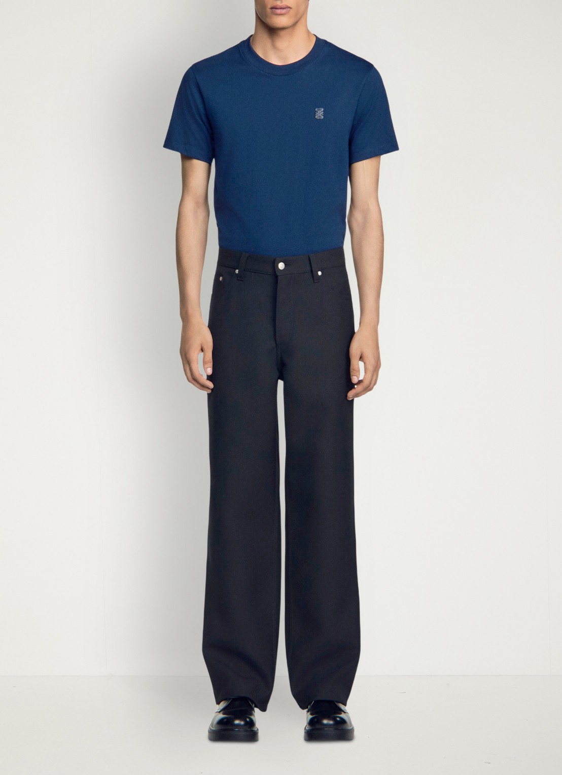 Sandro Straight fit pantalon met steekzakken - voorkant 6 zwart
