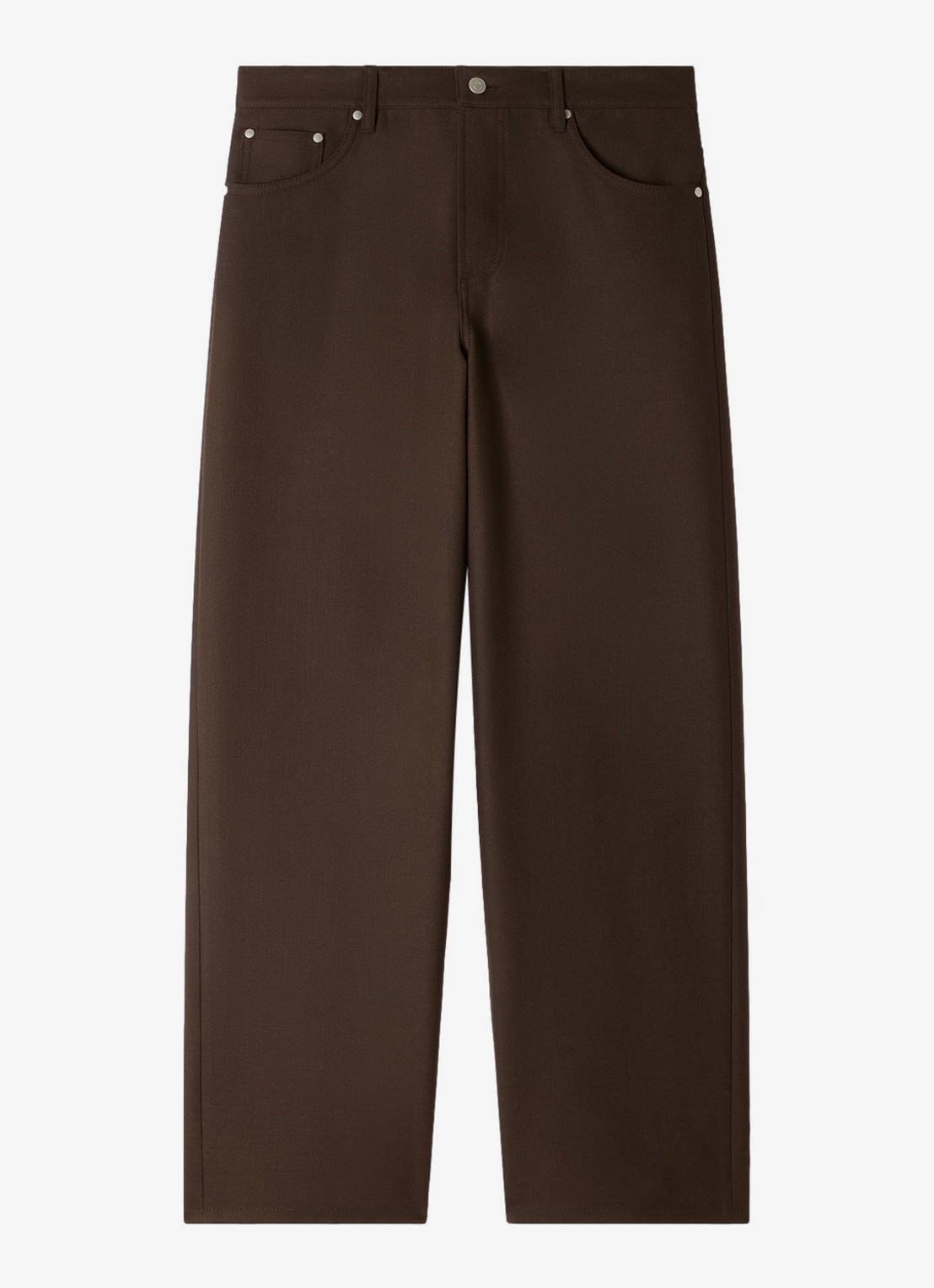 Sandro Straight fit pantalon met steekzakken - voorkant taupe