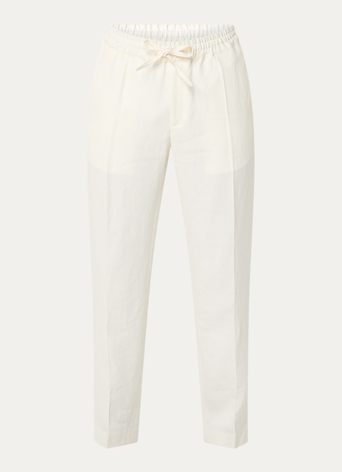 Sandro Straight fit pantalon van linnen met steekzakken - voorkant 4 gebroken wit