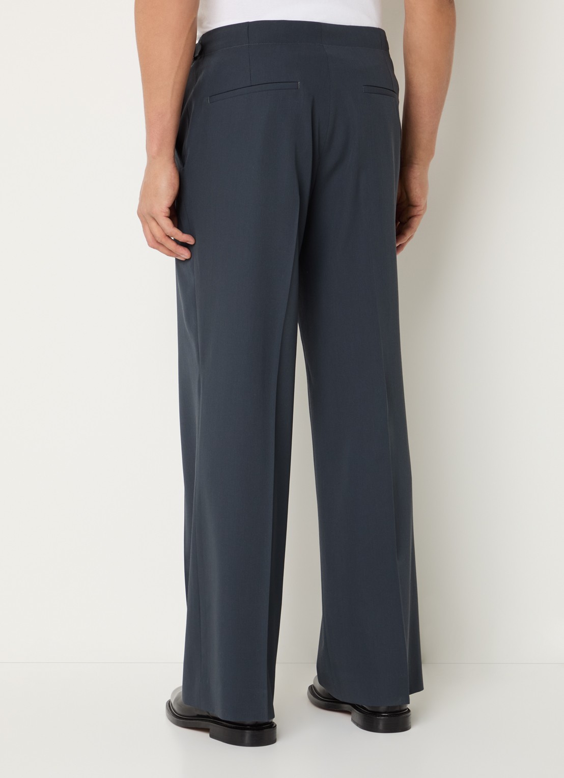 Sandro Straight fit pantalon van scheerwol met steekzakken - achterkant 5 antraciet