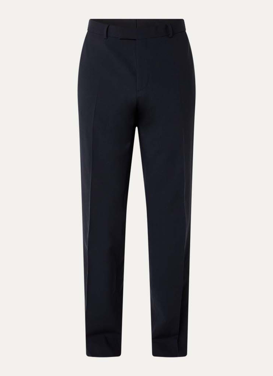 Sandro Straight fit pantalon van scheerwol met steekzakken - voorkant 2 donkerblauw