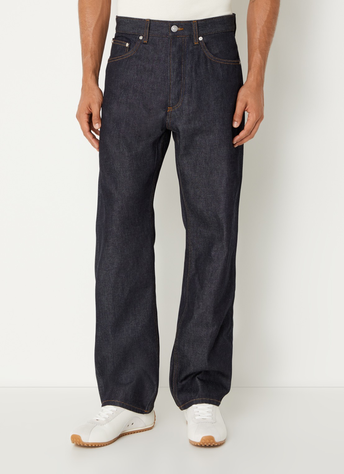 Sandro Straight leg jeans met donkere wassing - detail 3 donkerblauw
