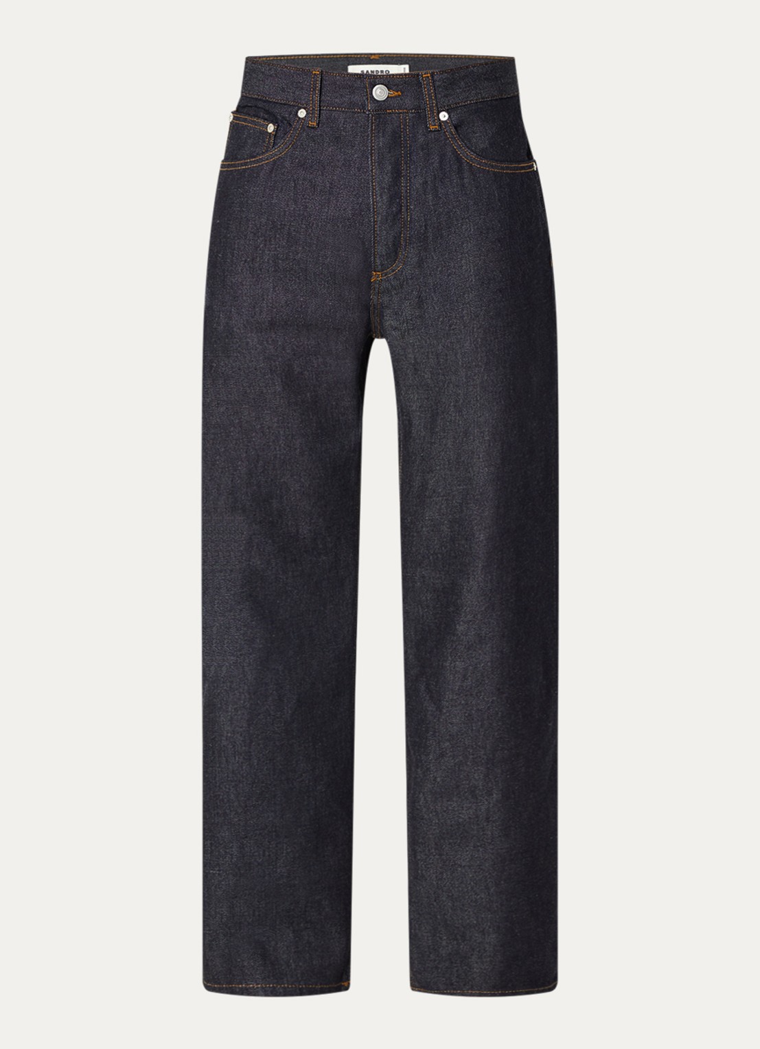 Sandro Straight leg jeans met donkere wassing - voorkant donkerblauw