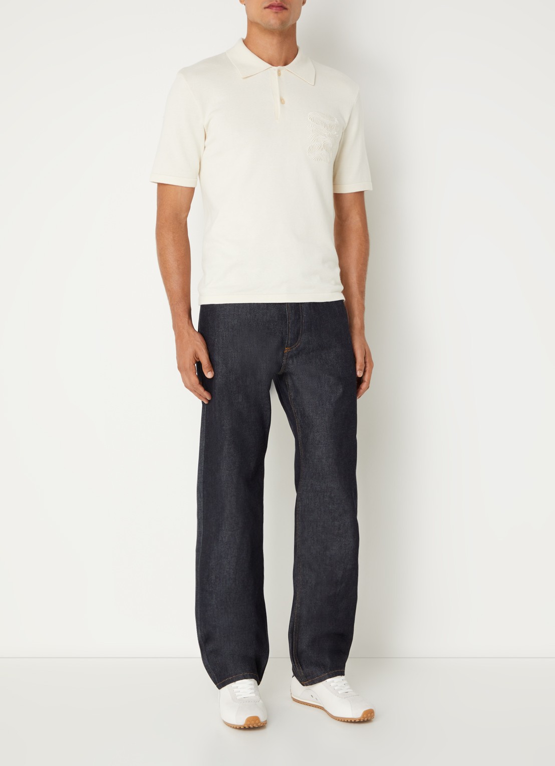 Sandro Straight leg jeans met donkere wassing - voorkant 2 donkerblauw