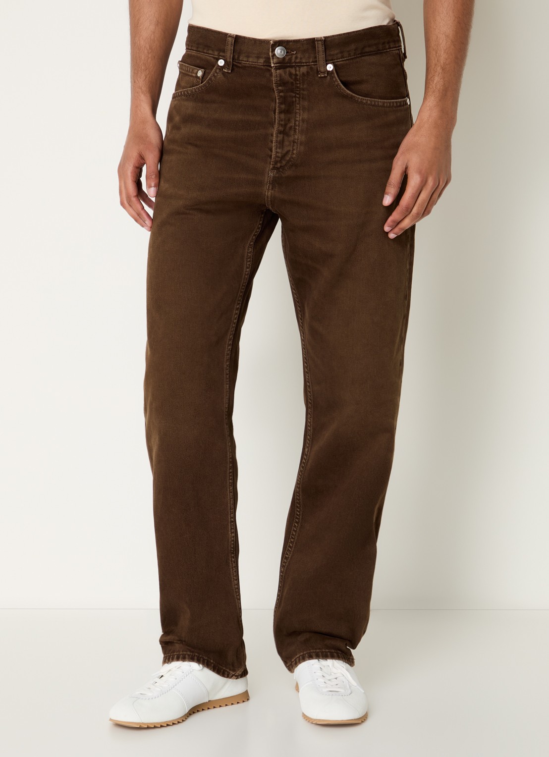 Sandro Straight leg jeans met gekleurde wassing - detail 3 bruin