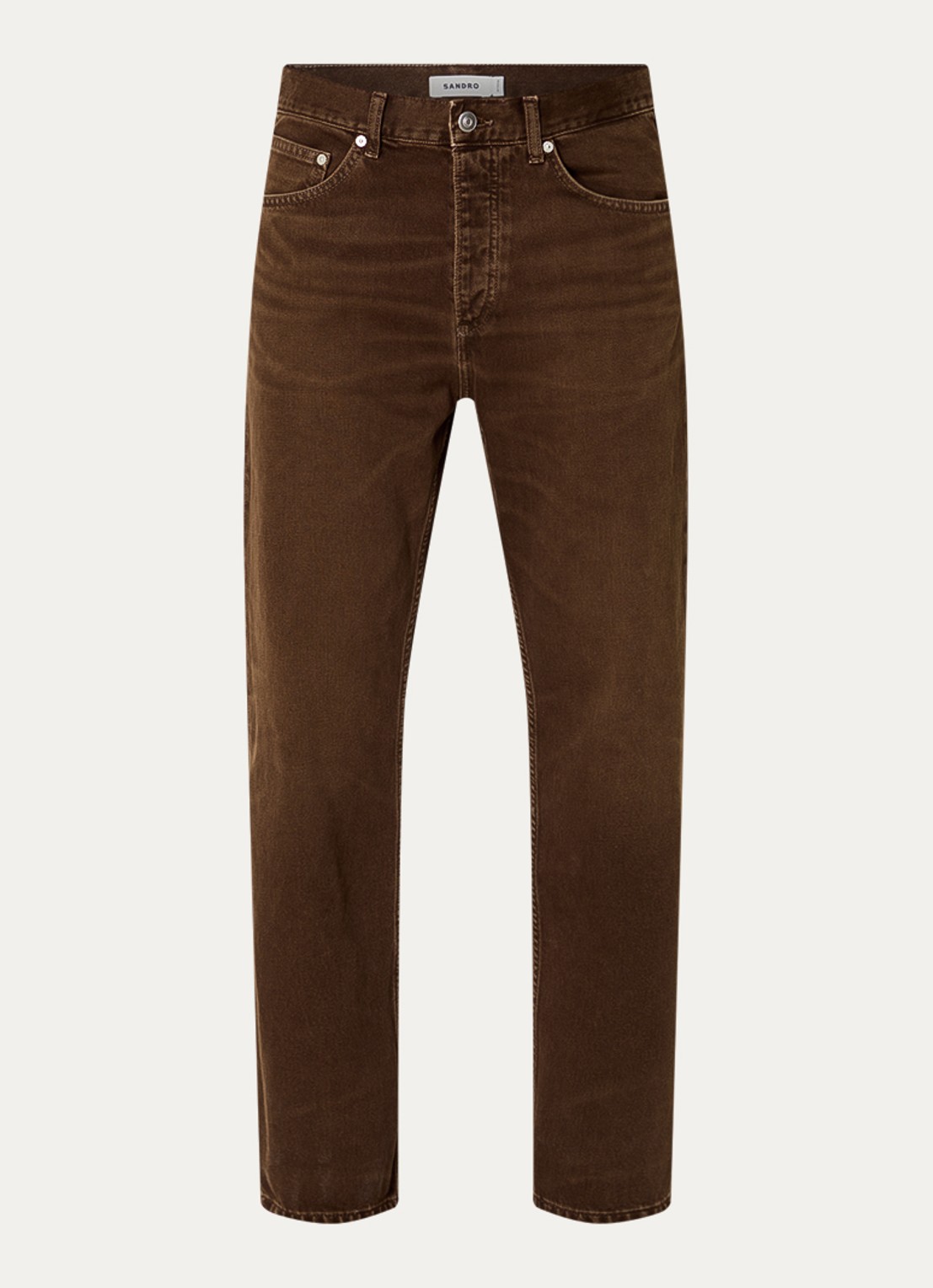 Sandro Straight leg jeans met gekleurde wassing - voorkant bruin