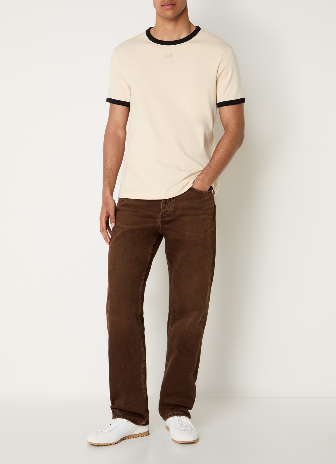 Sandro Straight leg jeans met gekleurde wassing - voorkant 2 bruin
