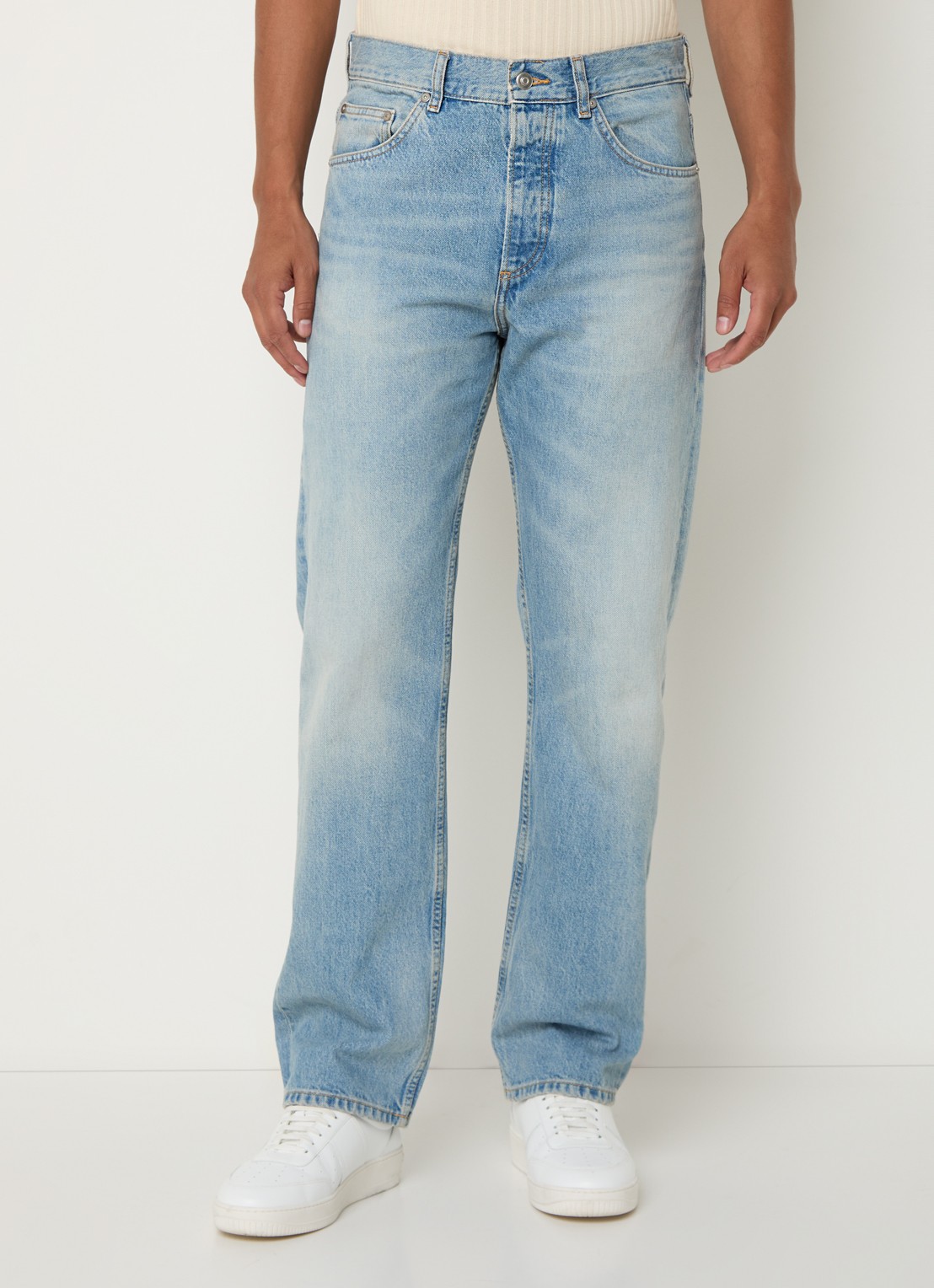Sandro Straight leg jeans met lichte wassing - detail 4 indigo