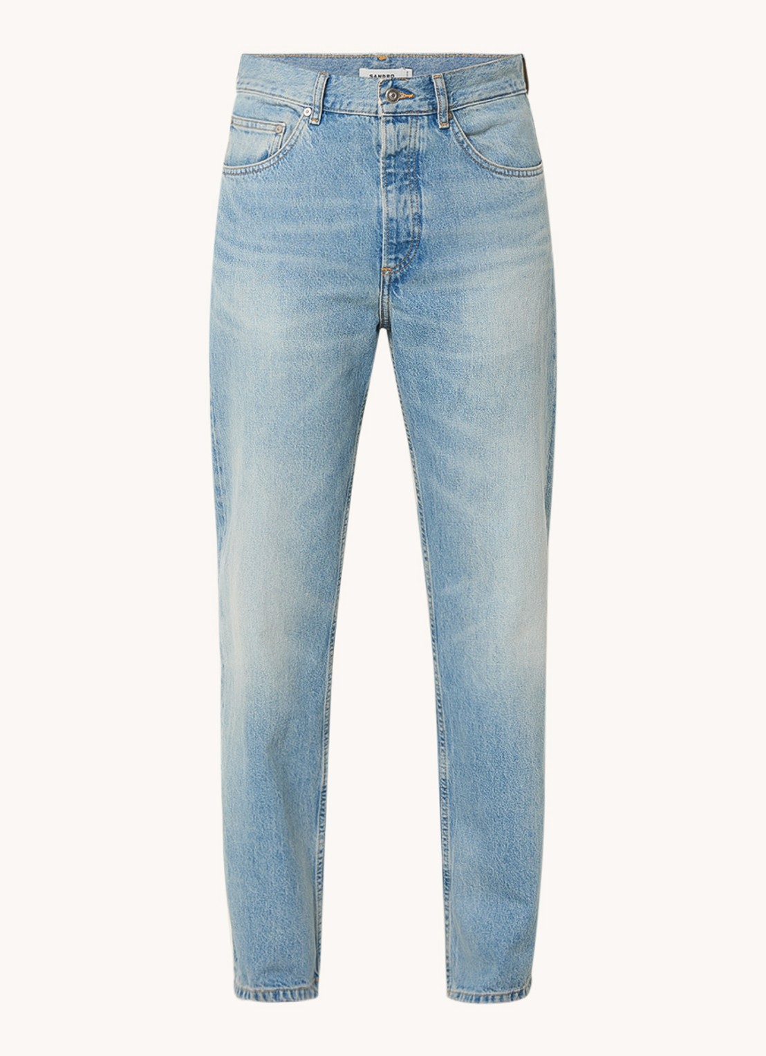 Sandro Straight leg jeans met lichte wassing - voorkant indigo