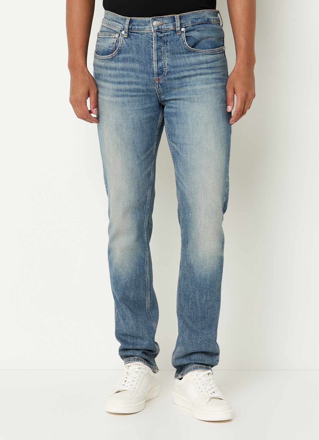Sandro Straight leg jeans met medium wassing met steekzakken - detail 3 indigo