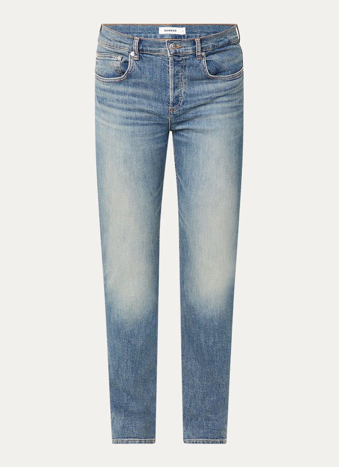 Sandro Straight leg jeans met medium wassing met steekzakken - voorkant indigo