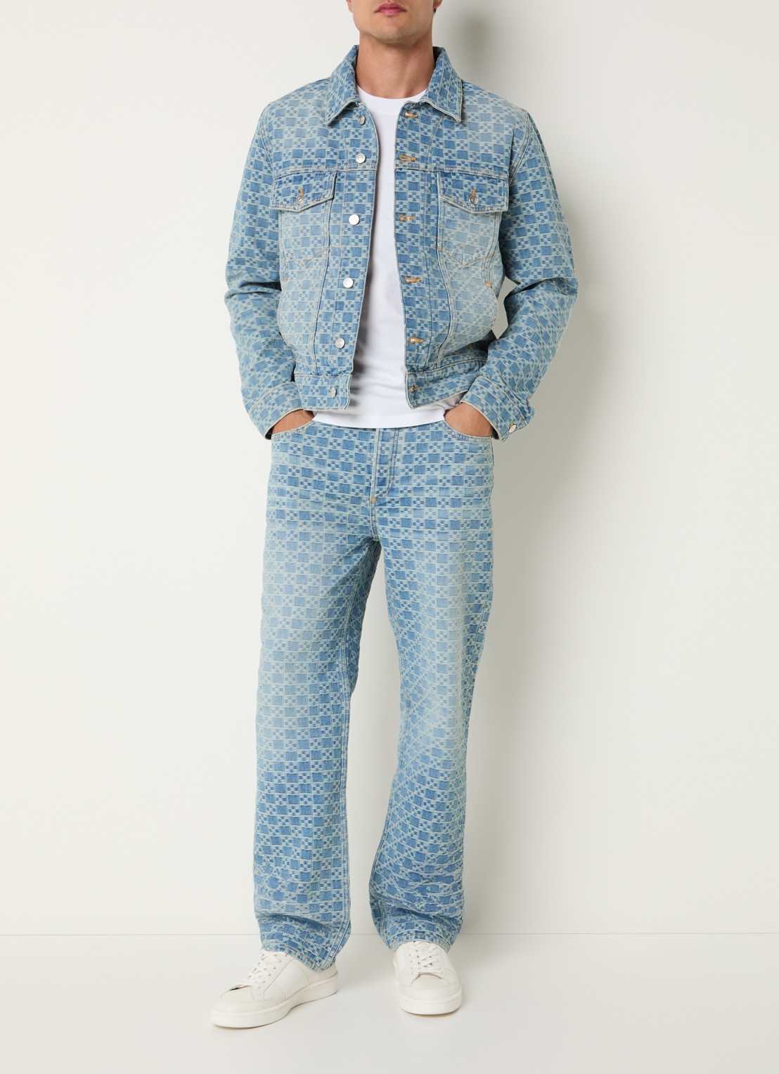 Sandro Straight leg jeans met steekzakken en print - voorkant 3 indigo