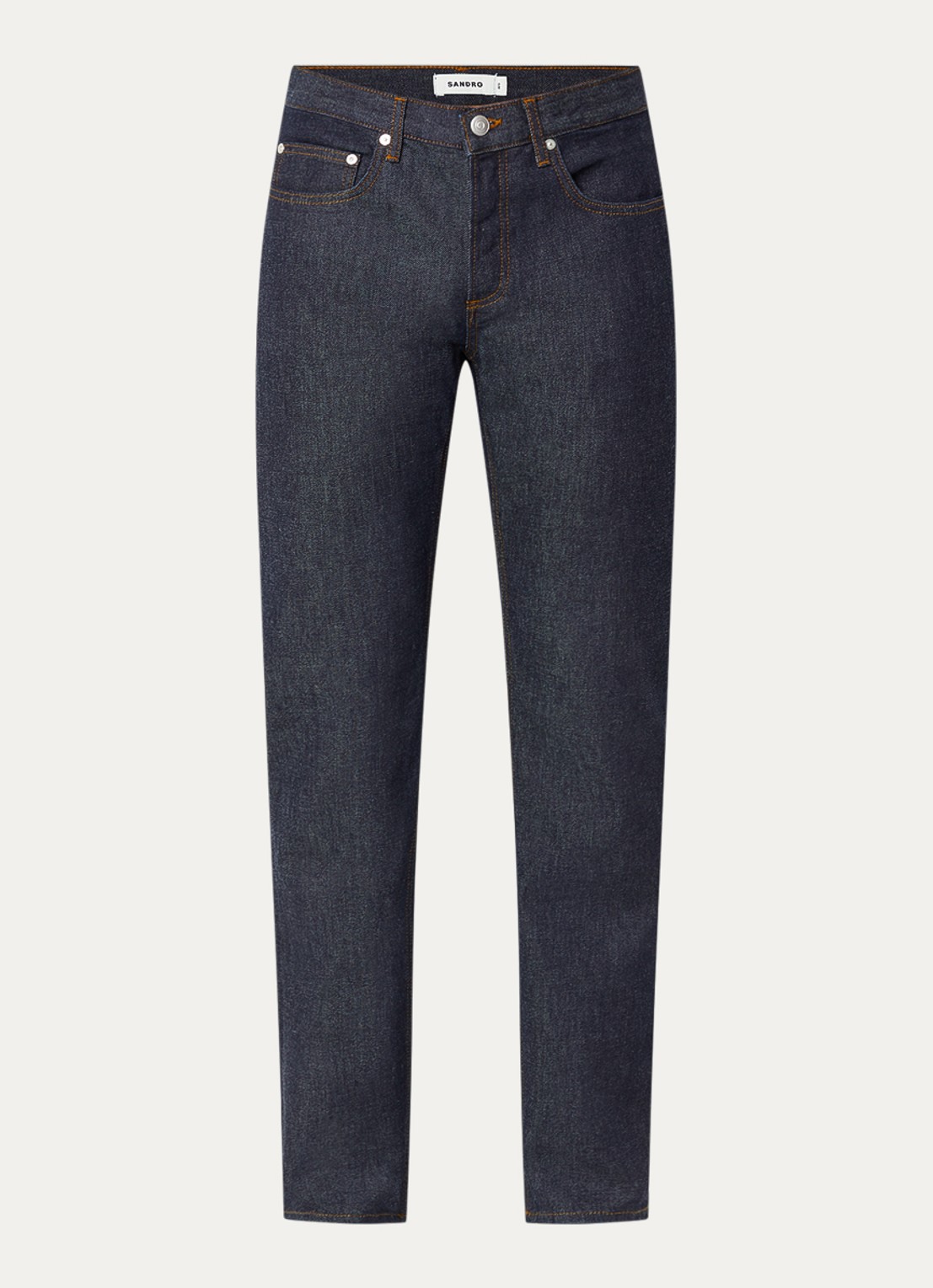 Sandro Straight leg jeans met steekzakken - voorkant indigo