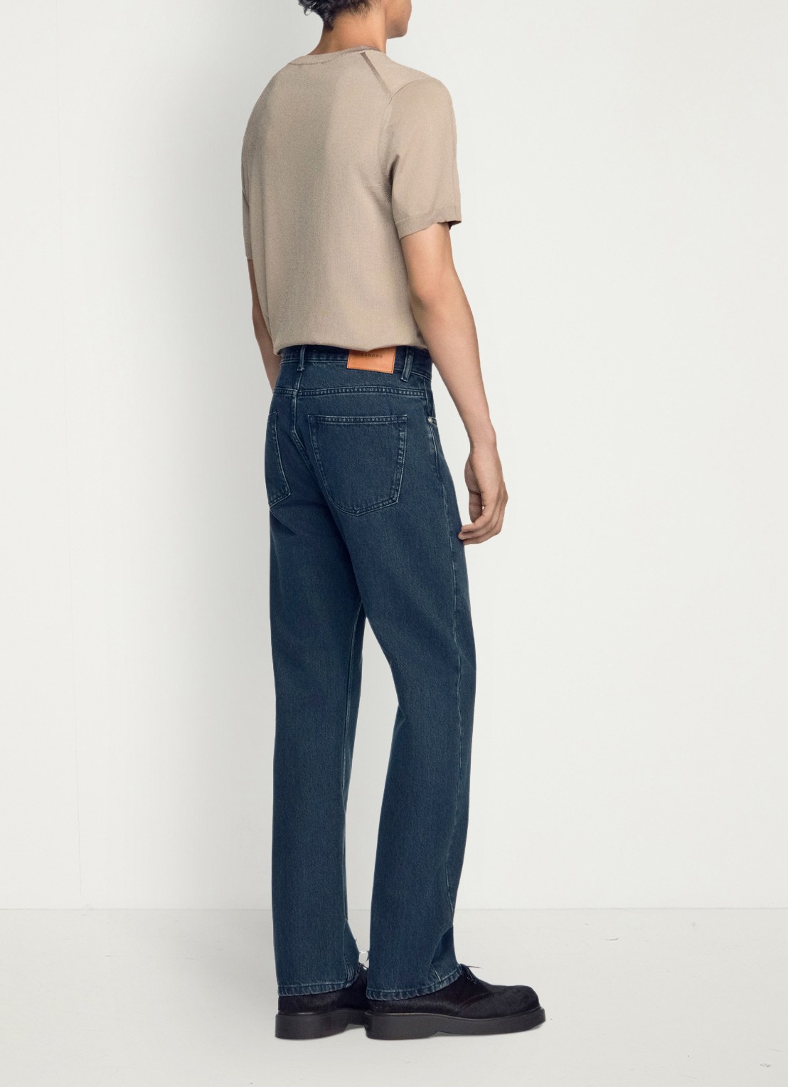 Sandro Straight leg jeans met steekzakken - achterkant 5 donkergrijs