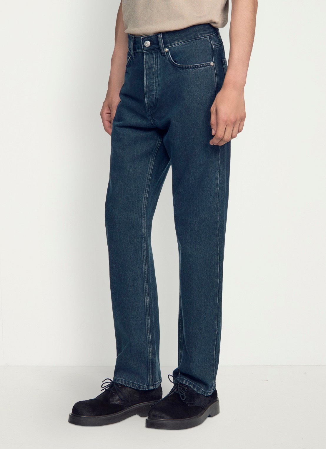 Sandro Straight leg jeans met steekzakken - detail donkergrijs