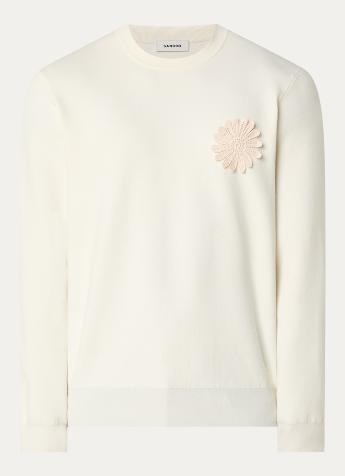 Sandro Sweater met applicatie - voorkant ivoor