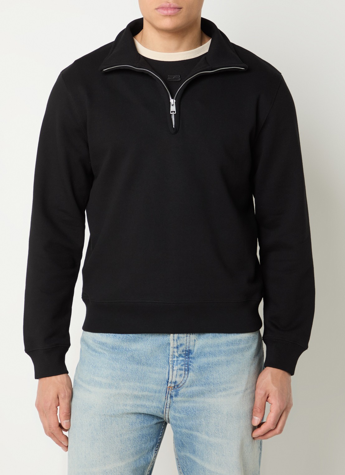 Sandro Sweater met halve rits - detail 4 zwart