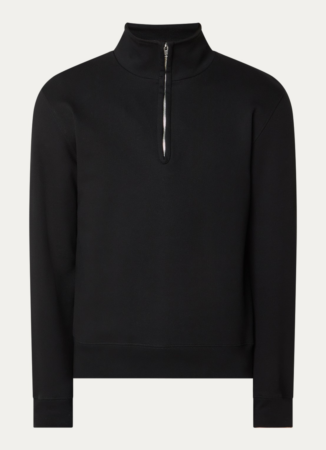 Sandro Sweater met halve rits - voorkant zwart