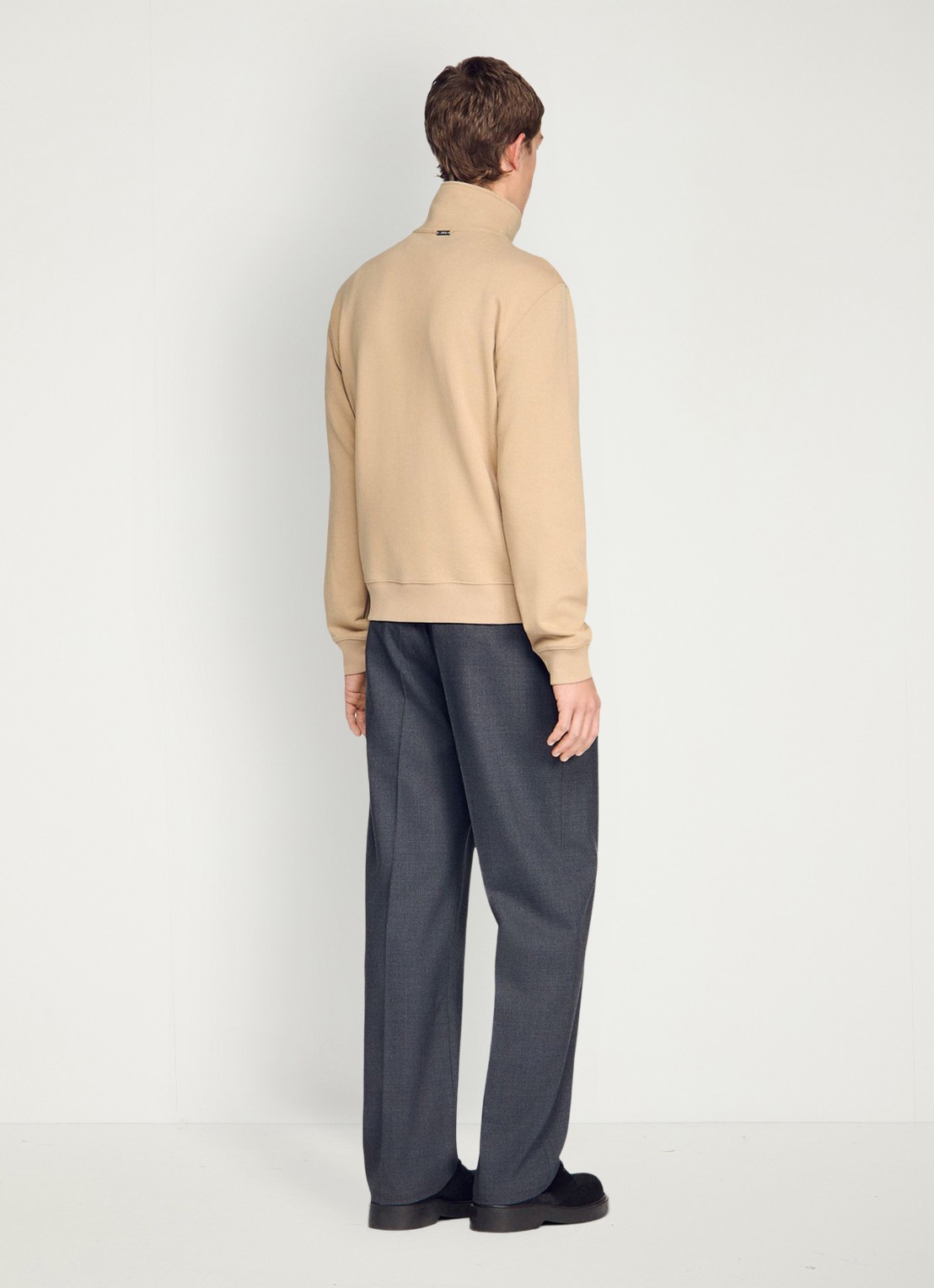 Sandro Sweater met halve rits - achterkant beige