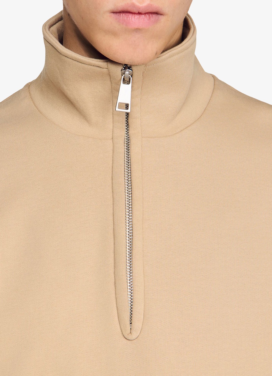Sandro Sweater met halve rits - detail 5 beige
