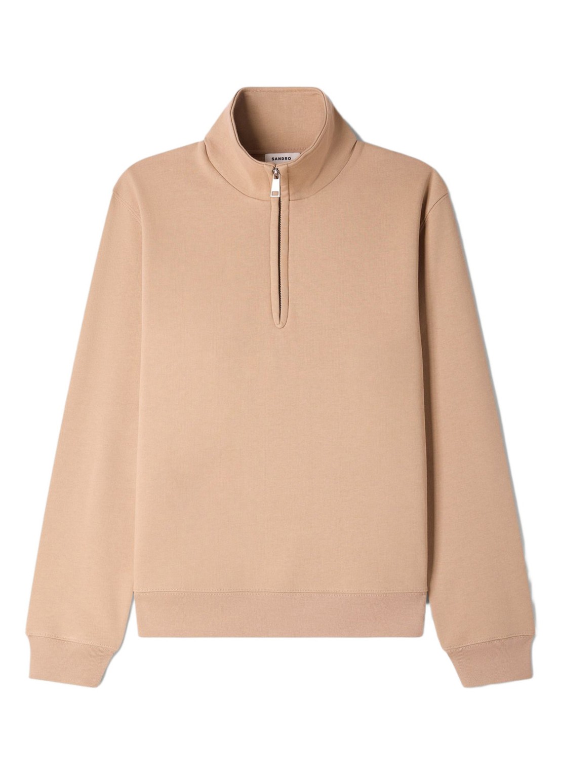 Sandro Sweater met halve rits - voorkant 4 beige
