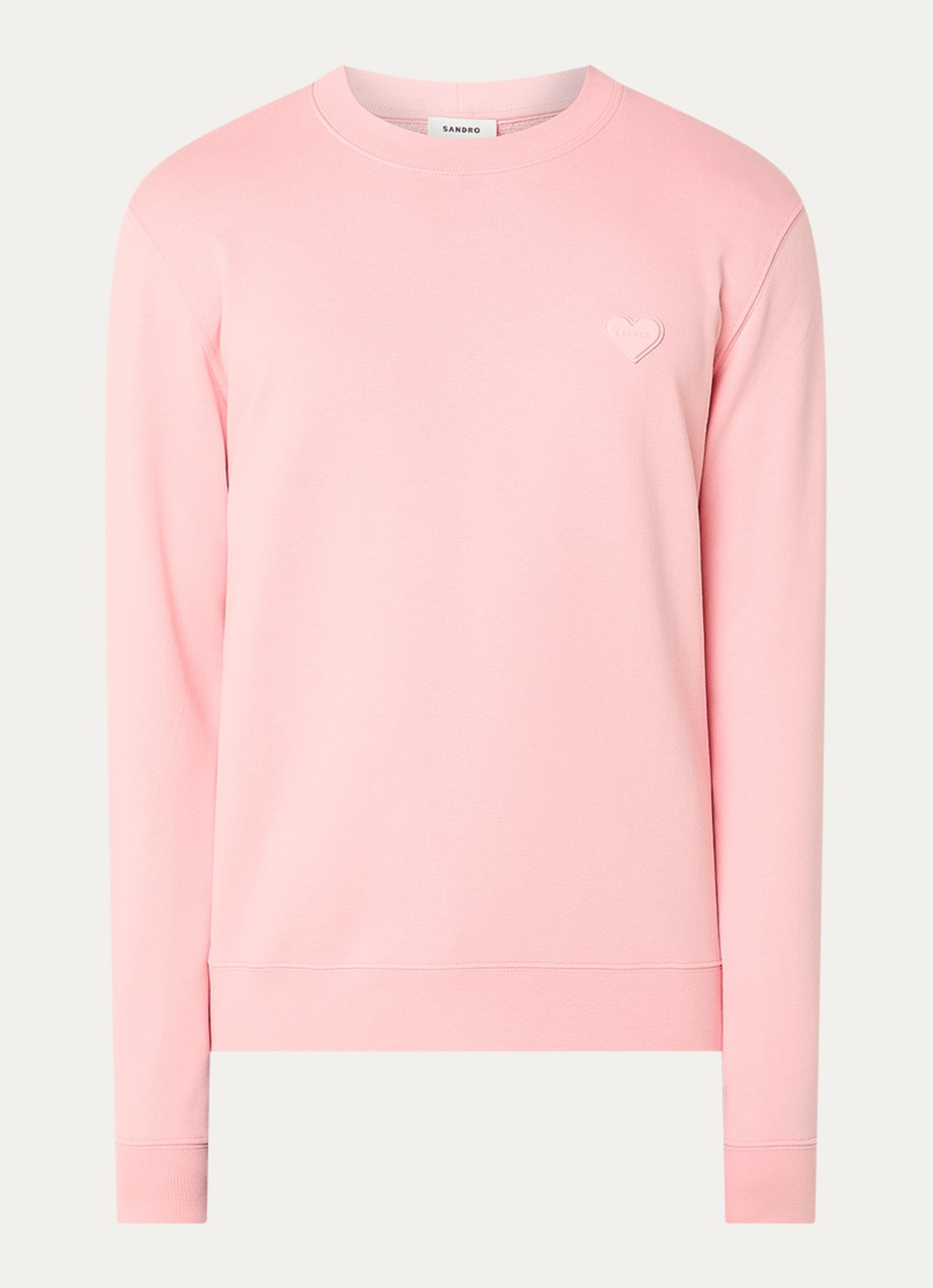 Sandro Sweater met logo - voorkant 2 zalmroze