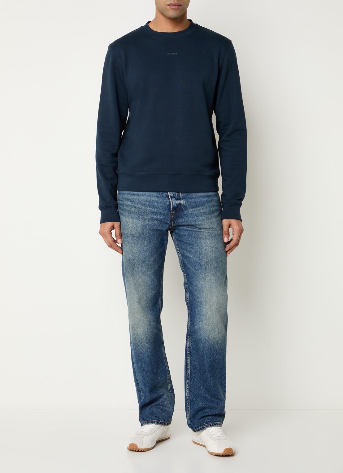 Sandro Sweater met logo - voorkant 3 donkerblauw