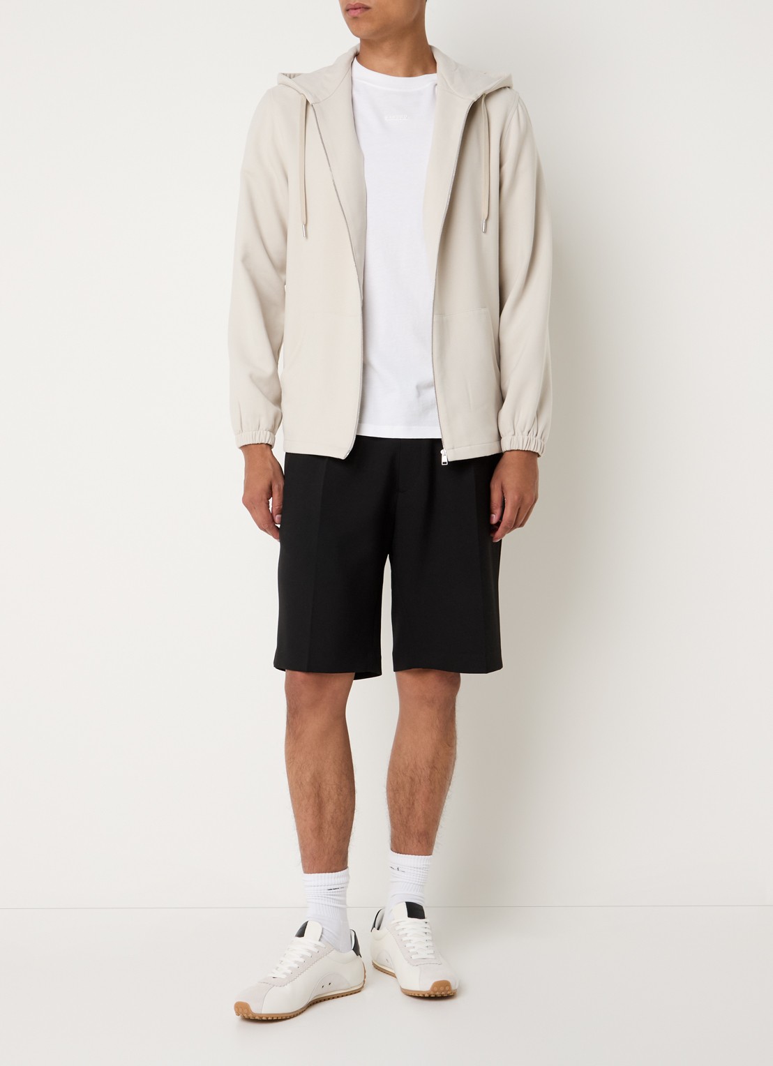Sandro Sweatvest met capuchon - voorkant 3 beige