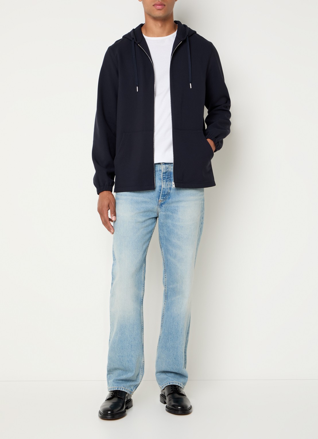 Sandro Sweatvest met capuchon - voorkant 5 donkerblauw