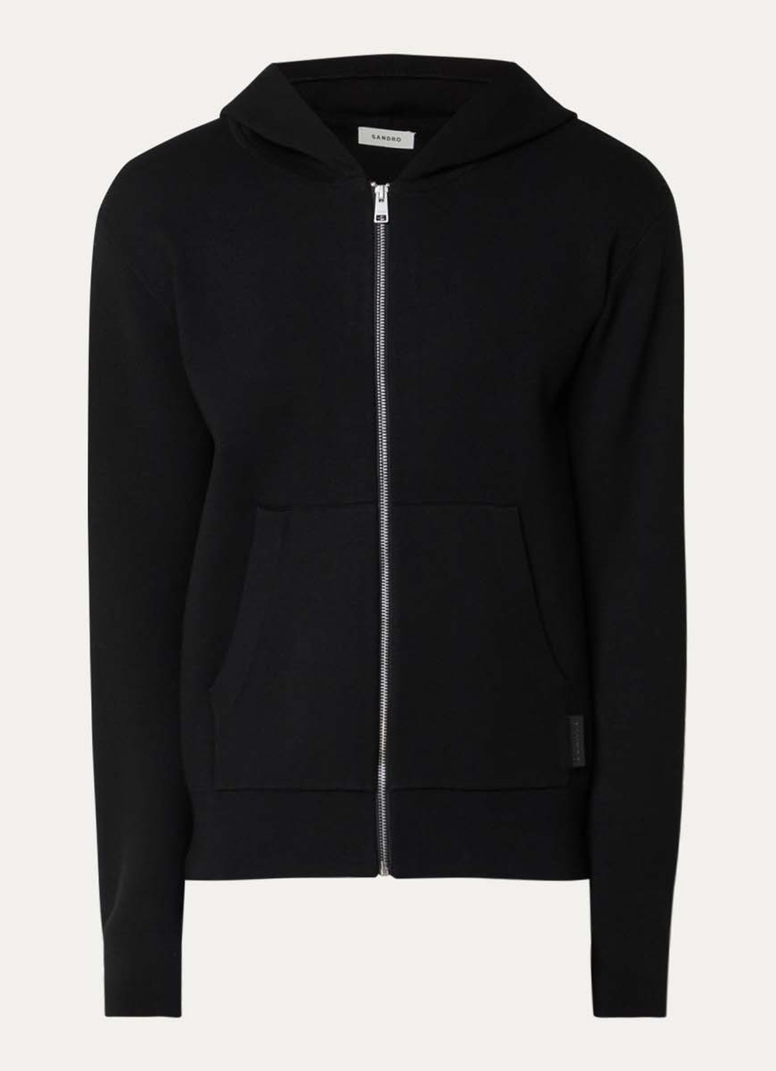 Sandro Sweatvest met capuchon - voorkant 4 zwart