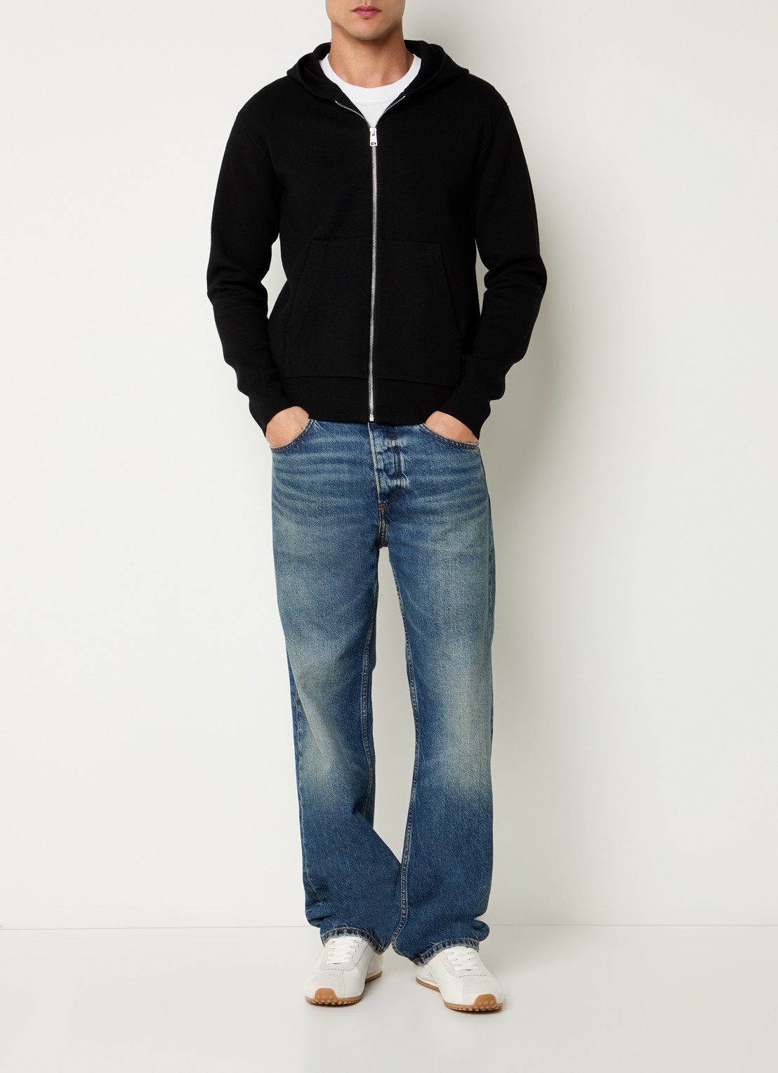 Sandro Sweatvest met capuchon - voorkant 5 zwart