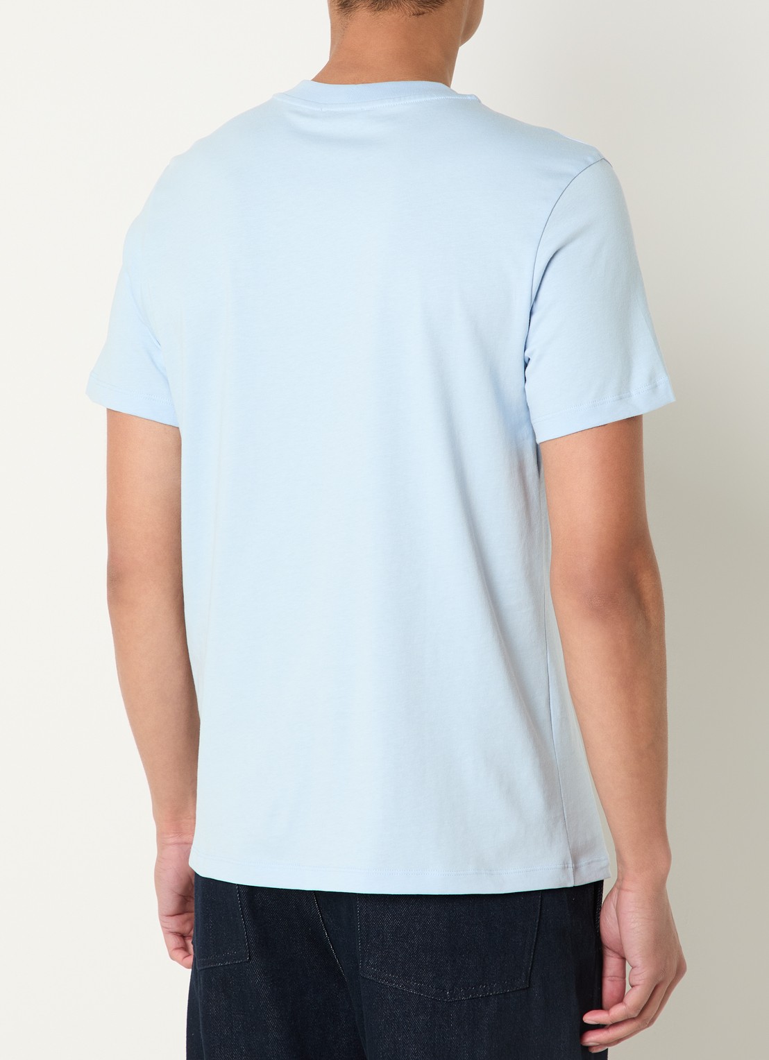 Sandro T-shirt met bloemborduring - achterkant lichtblauw
