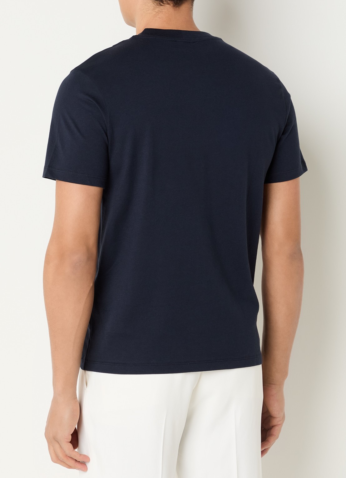 Sandro T-shirt met bloemborduring - achterkant donkerblauw