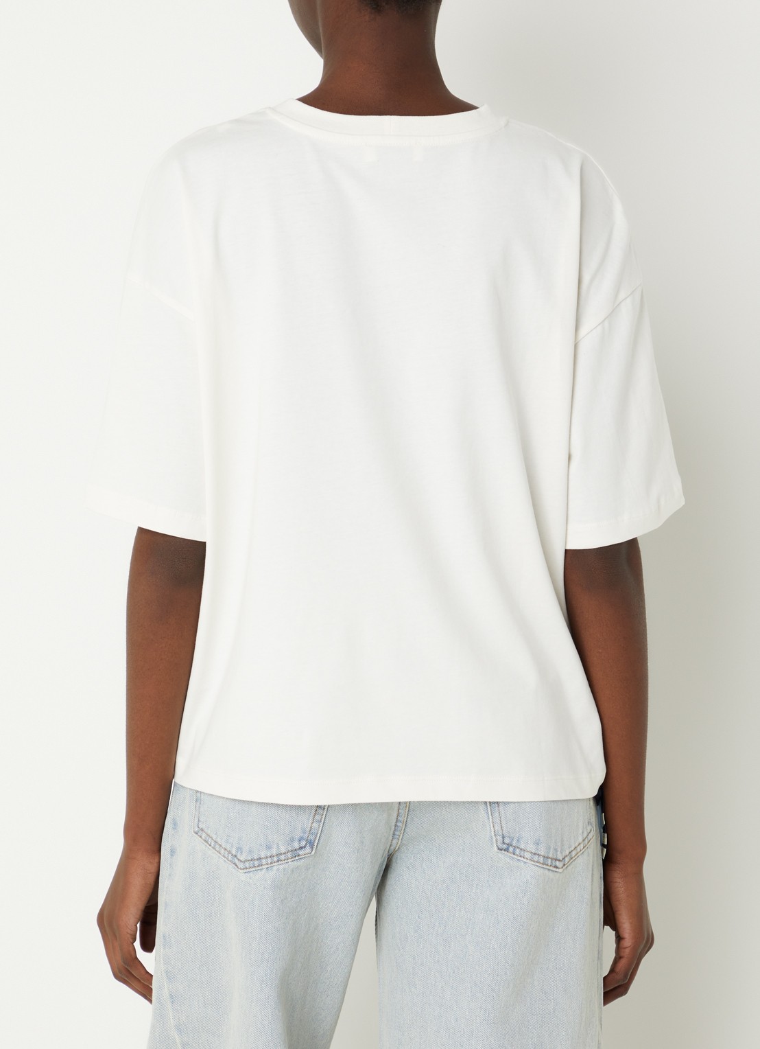 Sandro T-shirt met bloemenprint - achterkant 3 donkerblauw