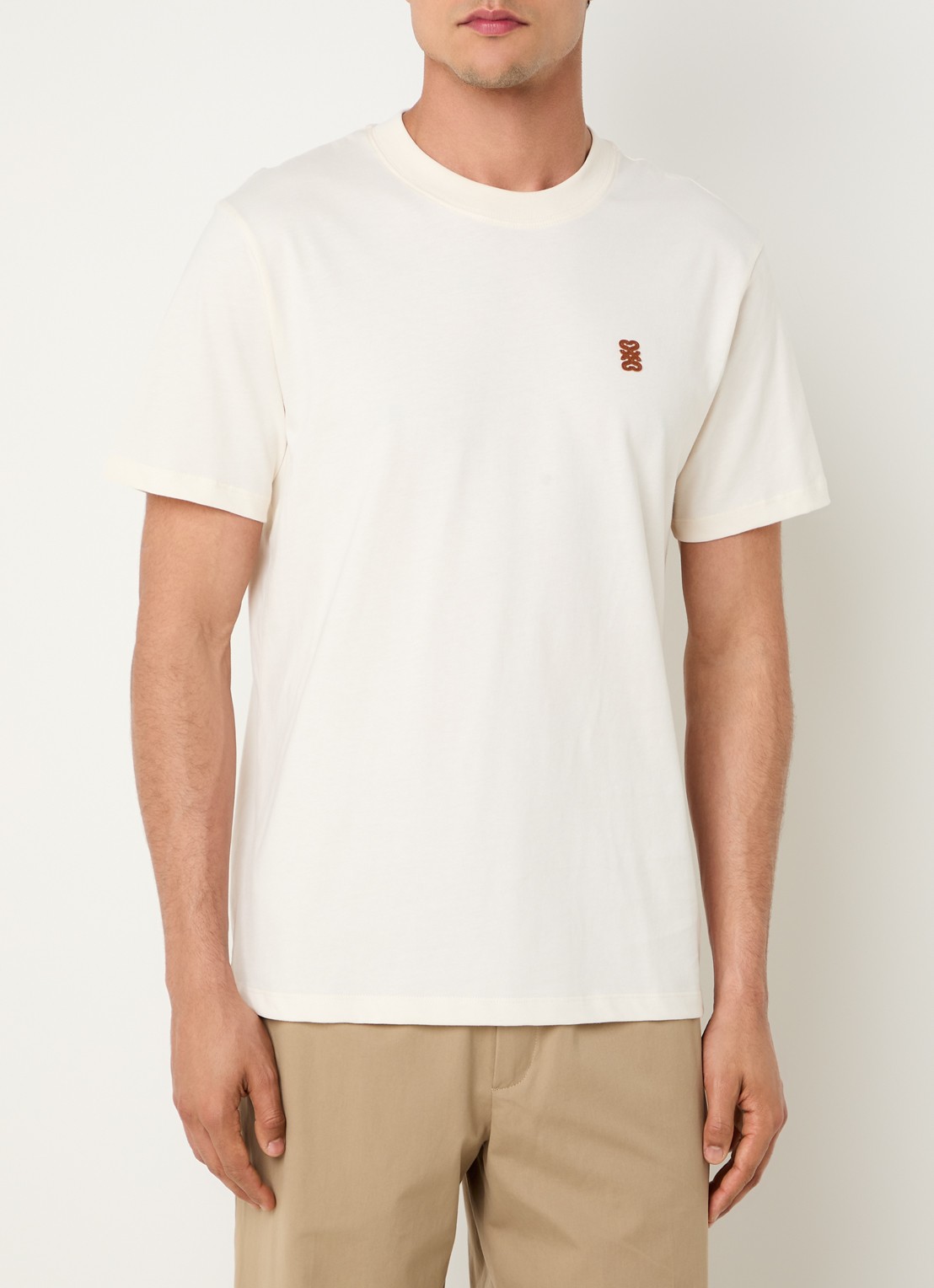 Sandro T-shirt met logo - detail creme
