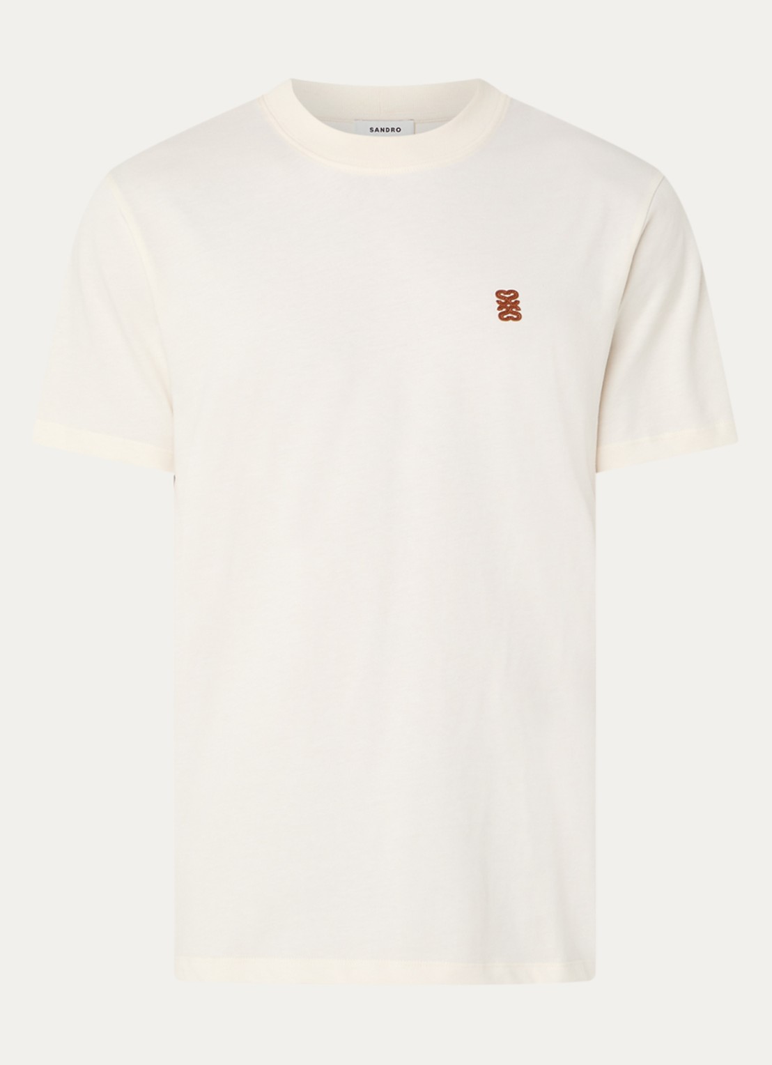 Sandro T-shirt met logo - voorkant 3 creme
