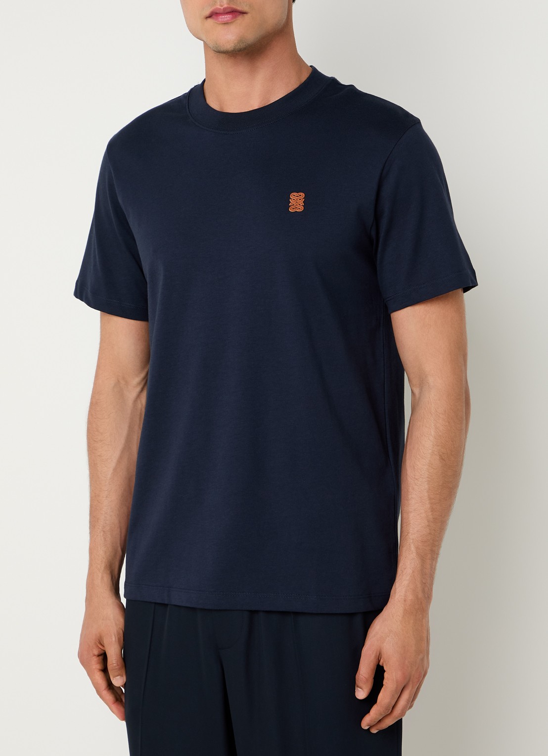 Sandro T-shirt met logo - detail 3 donkerblauw
