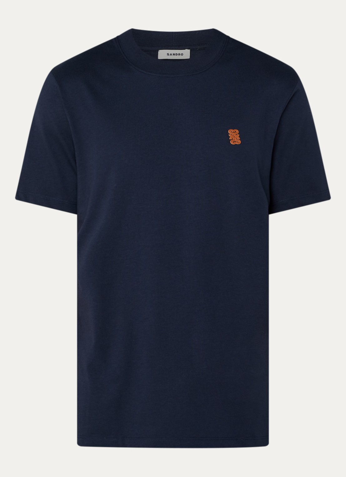 Sandro T-shirt met logo - voorkant donkerblauw