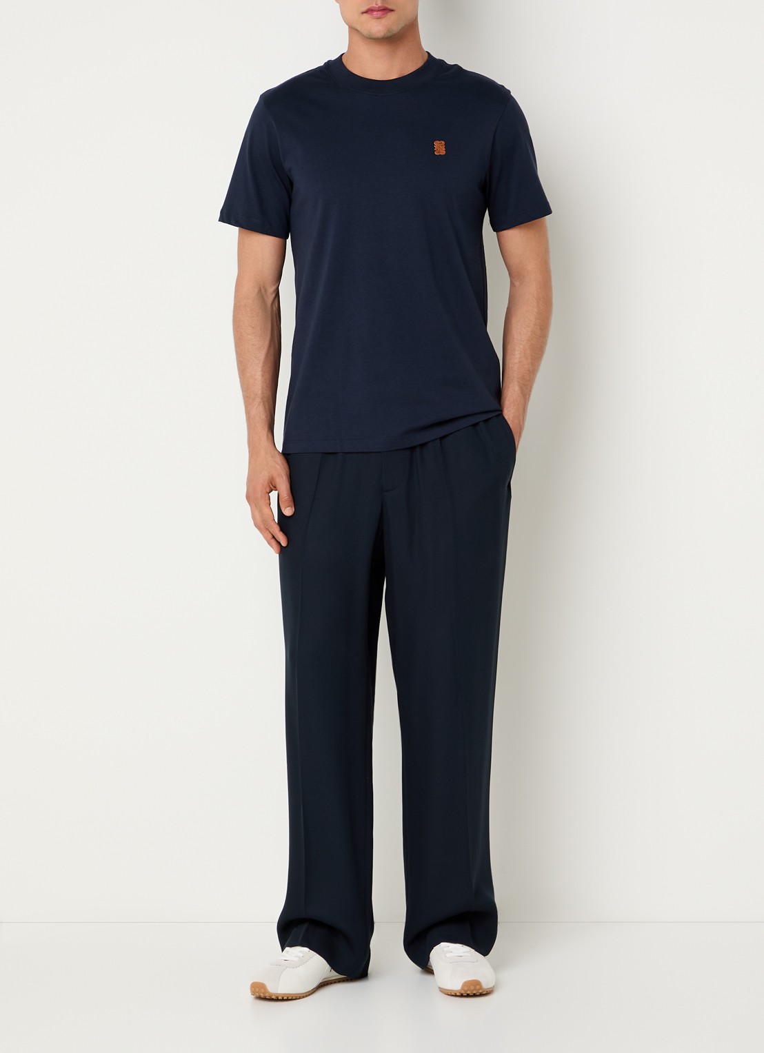 Sandro T-shirt met logo - voorkant 2 donkerblauw