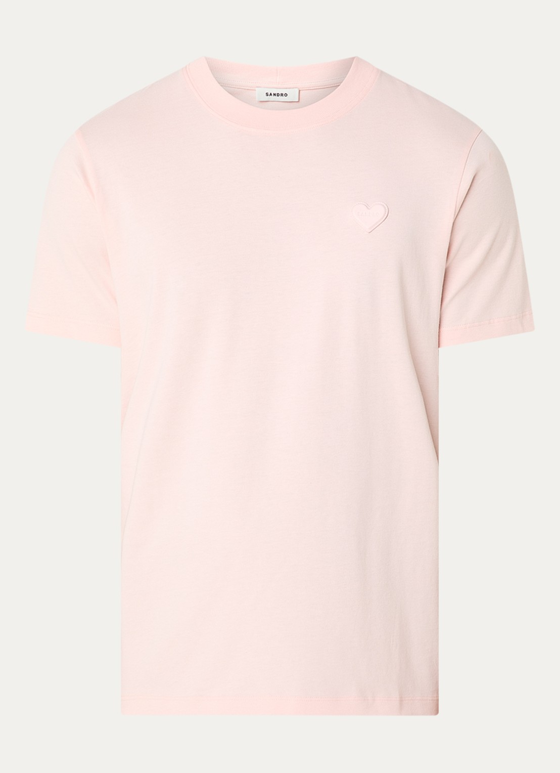 Sandro T-shirt met logo - voorkant 2 zalmroze