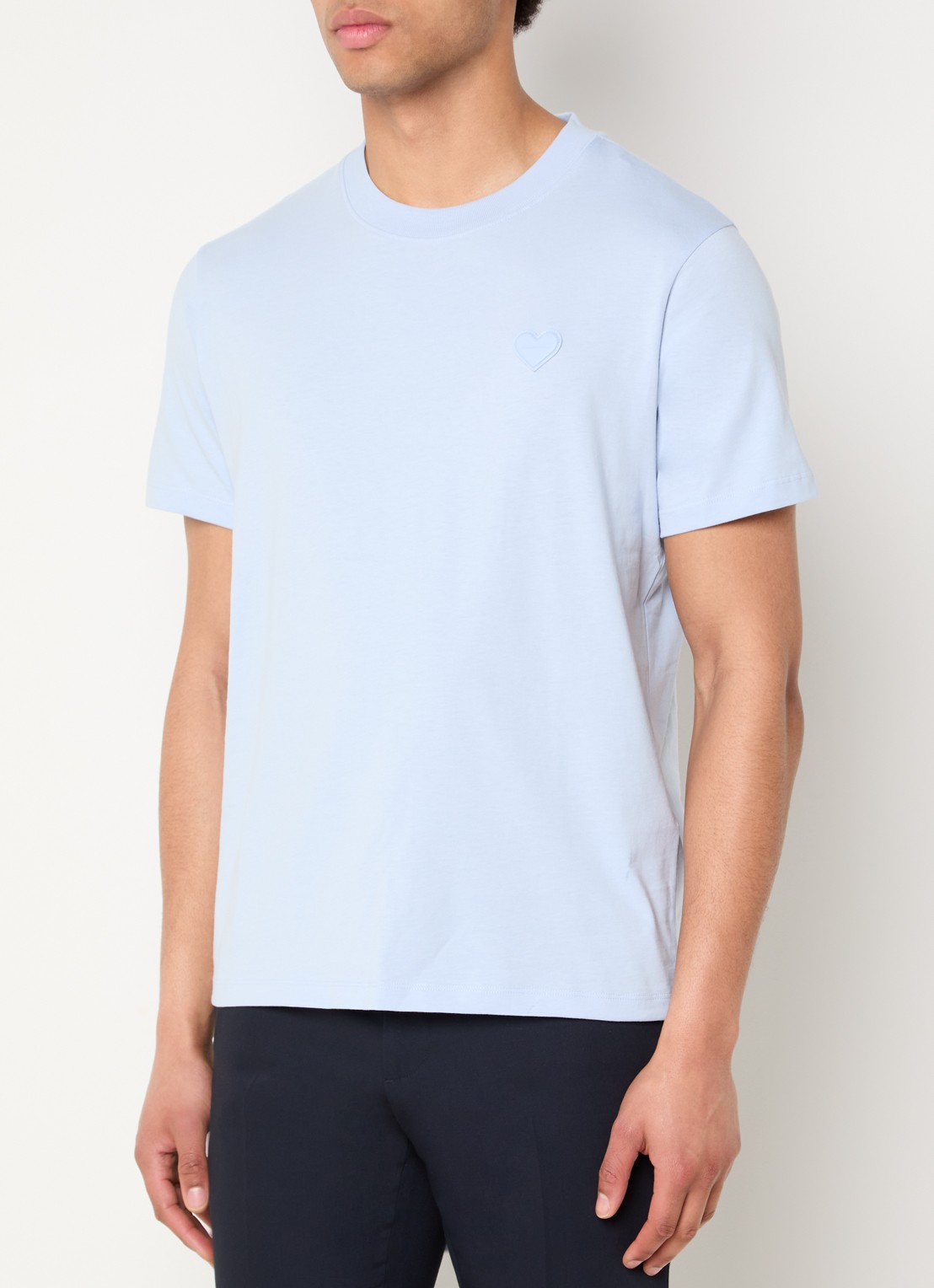 Sandro T-shirt met logo - detail 4 lichtblauw